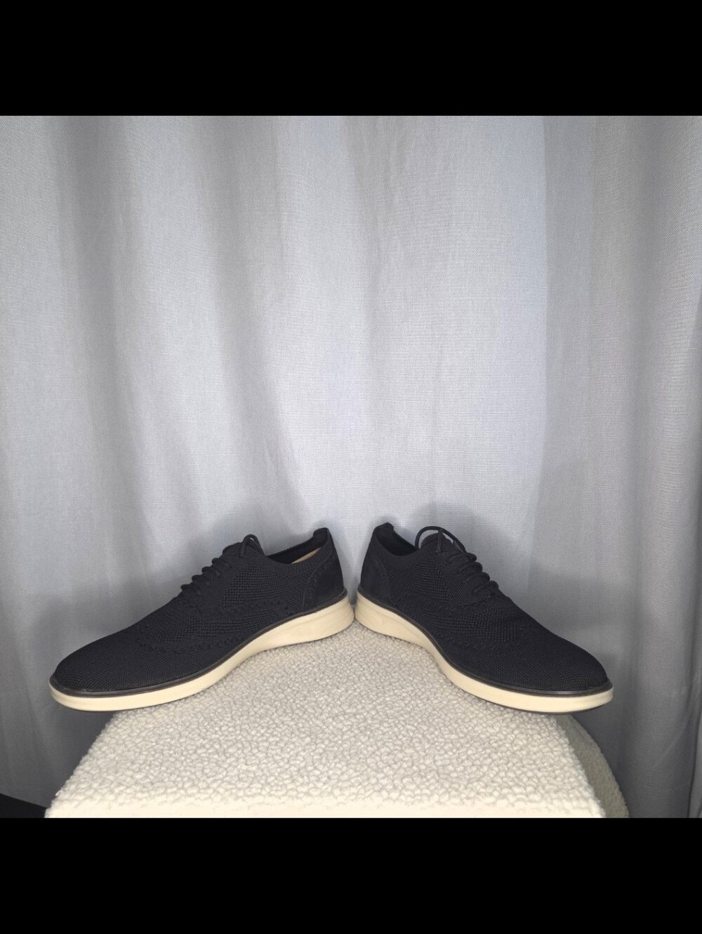Vince Camuto Oxford Black Knit Dress Shoes Style VY-HAMPT Size 10M - Picture 3 of 9
